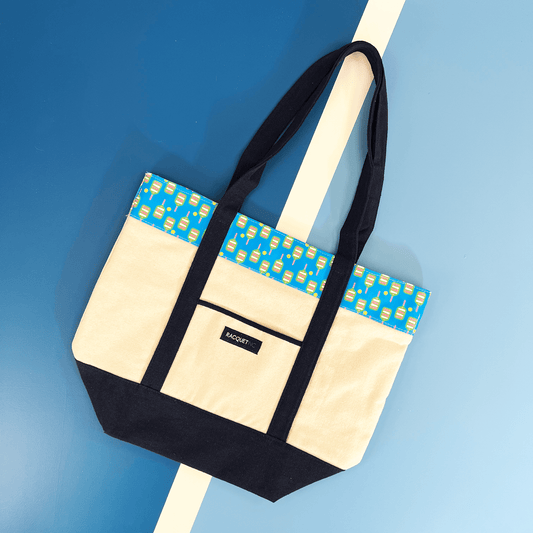 pickleball canvas tote bag