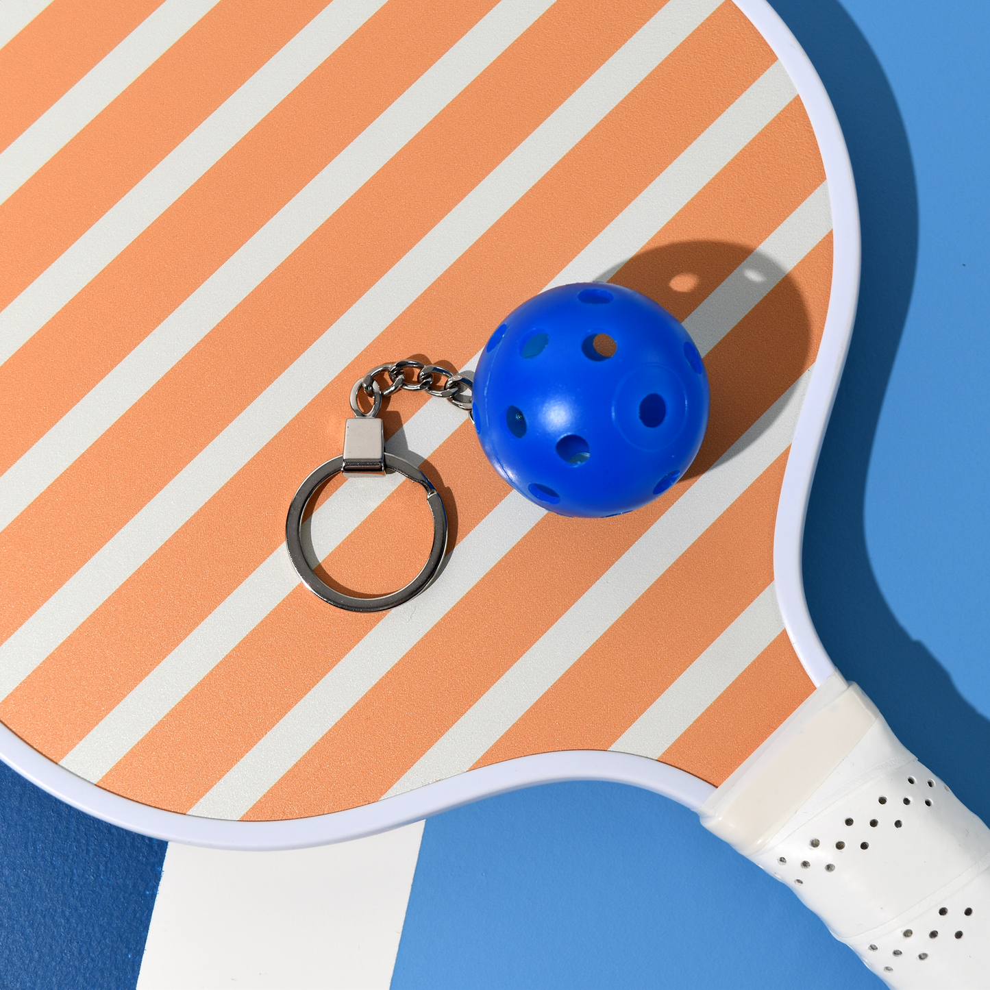 3D Pickleball Keychain - Blue