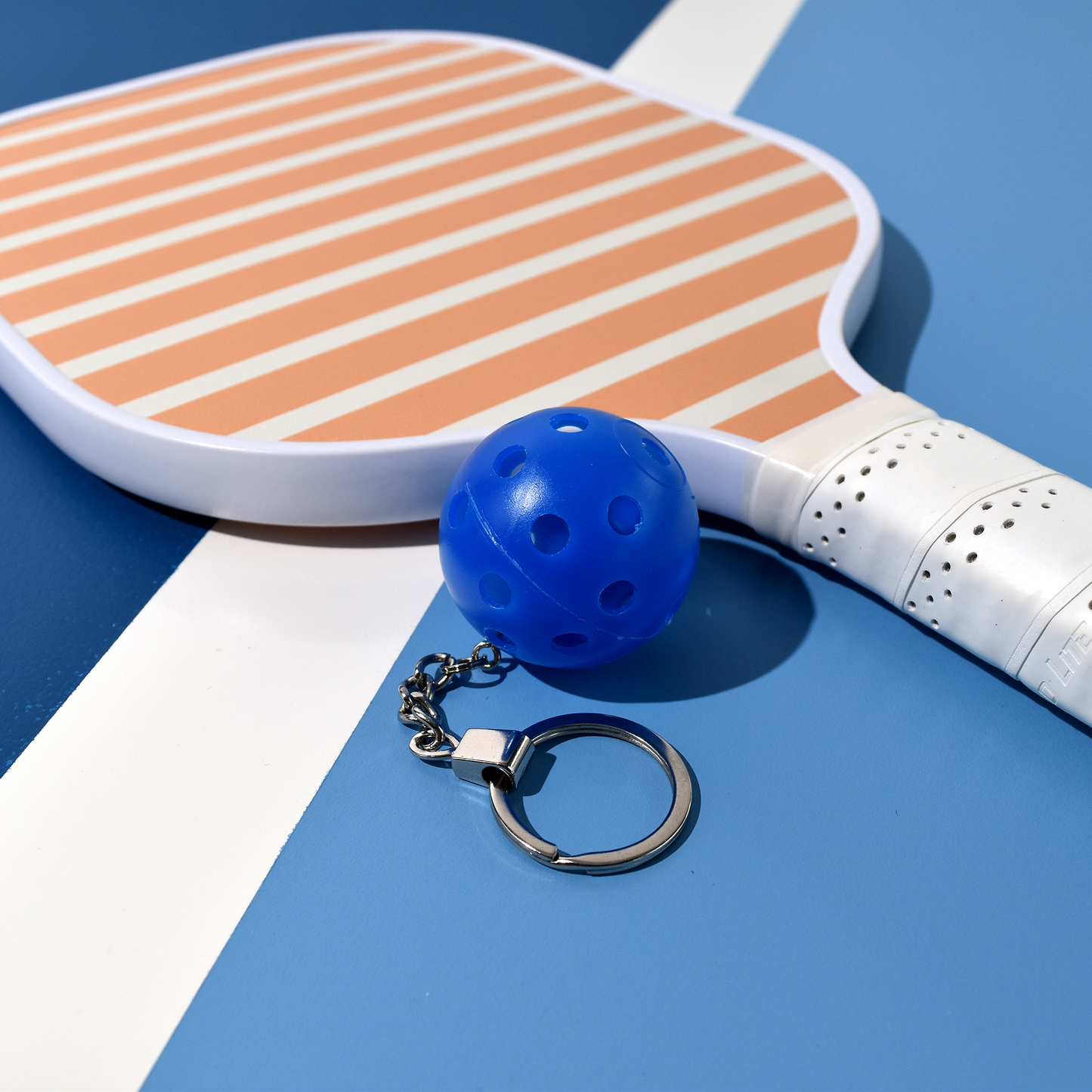 3D Pickleball Keychain - Blue