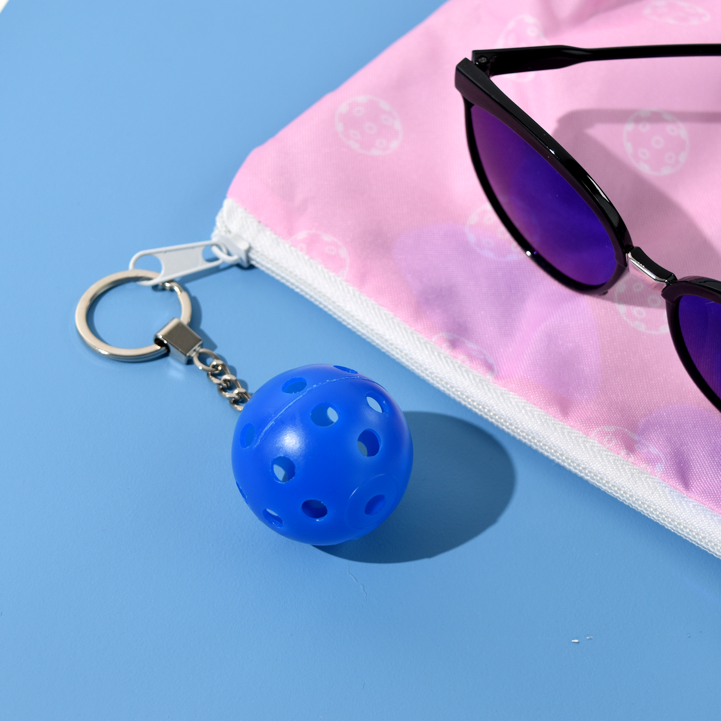 3D Pickleball Keychain - Blue