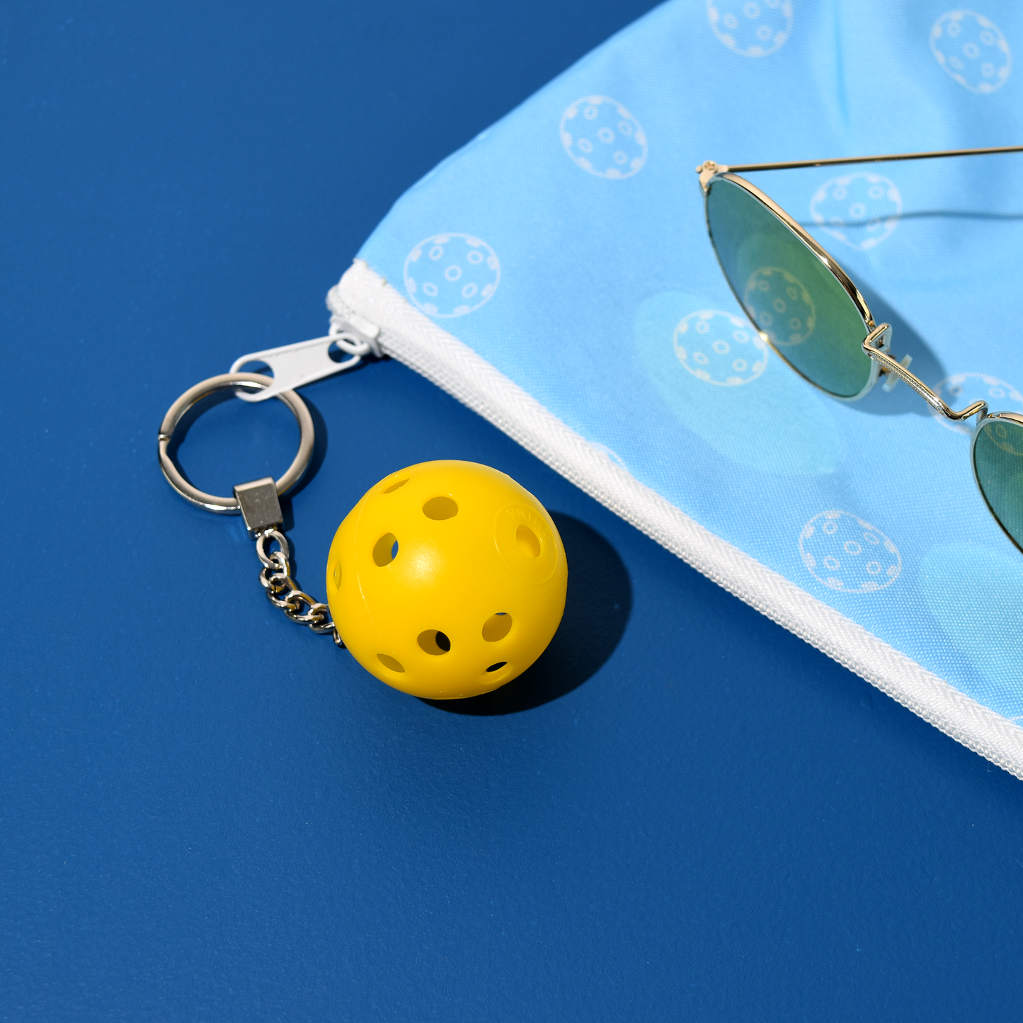3D Pickleball Keychain - Yellow