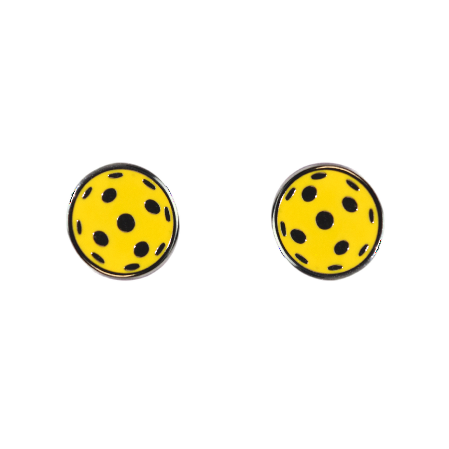 Flat Pickleball Earrings - Yellow