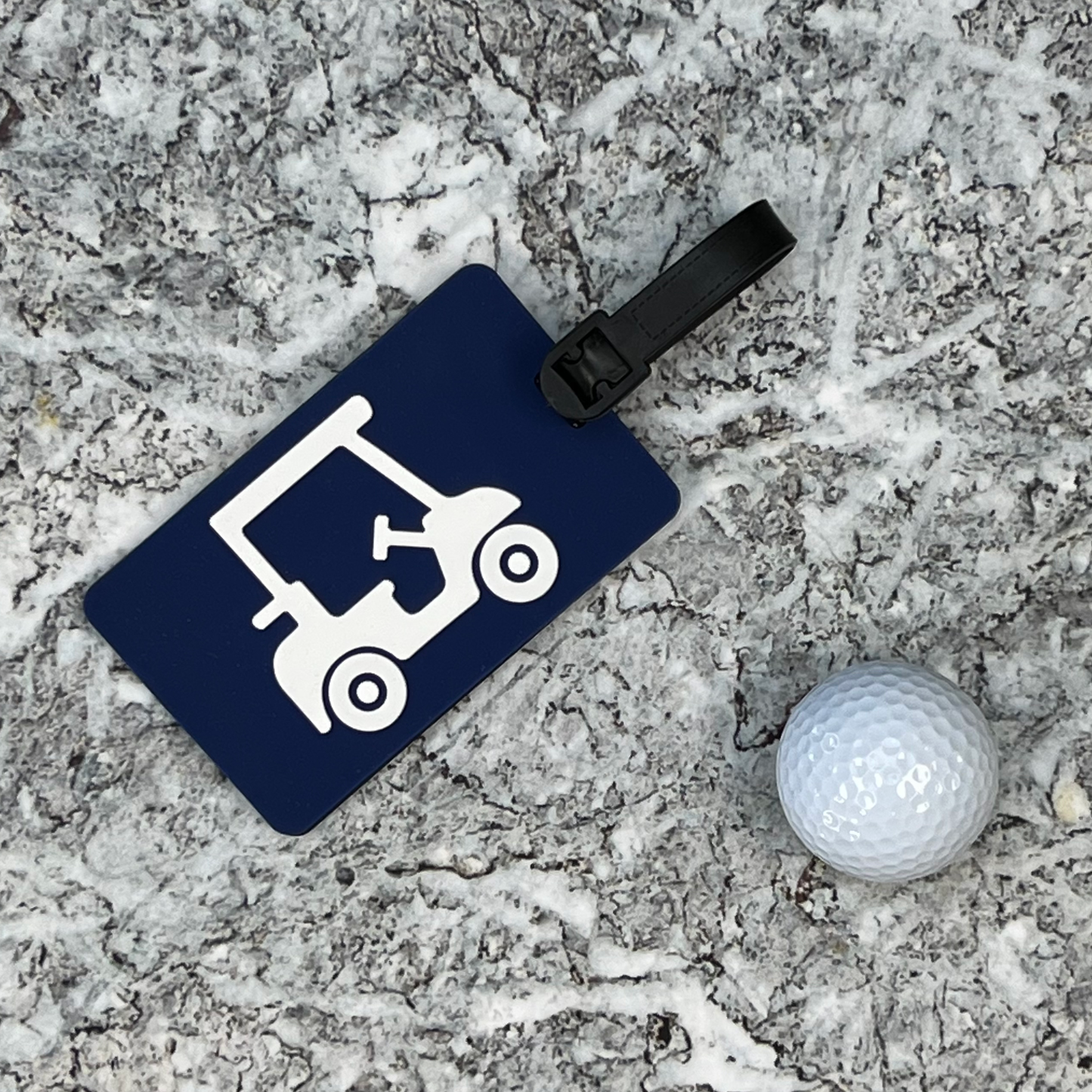 Golf Bag Tag - Navy Blue Golf Cart