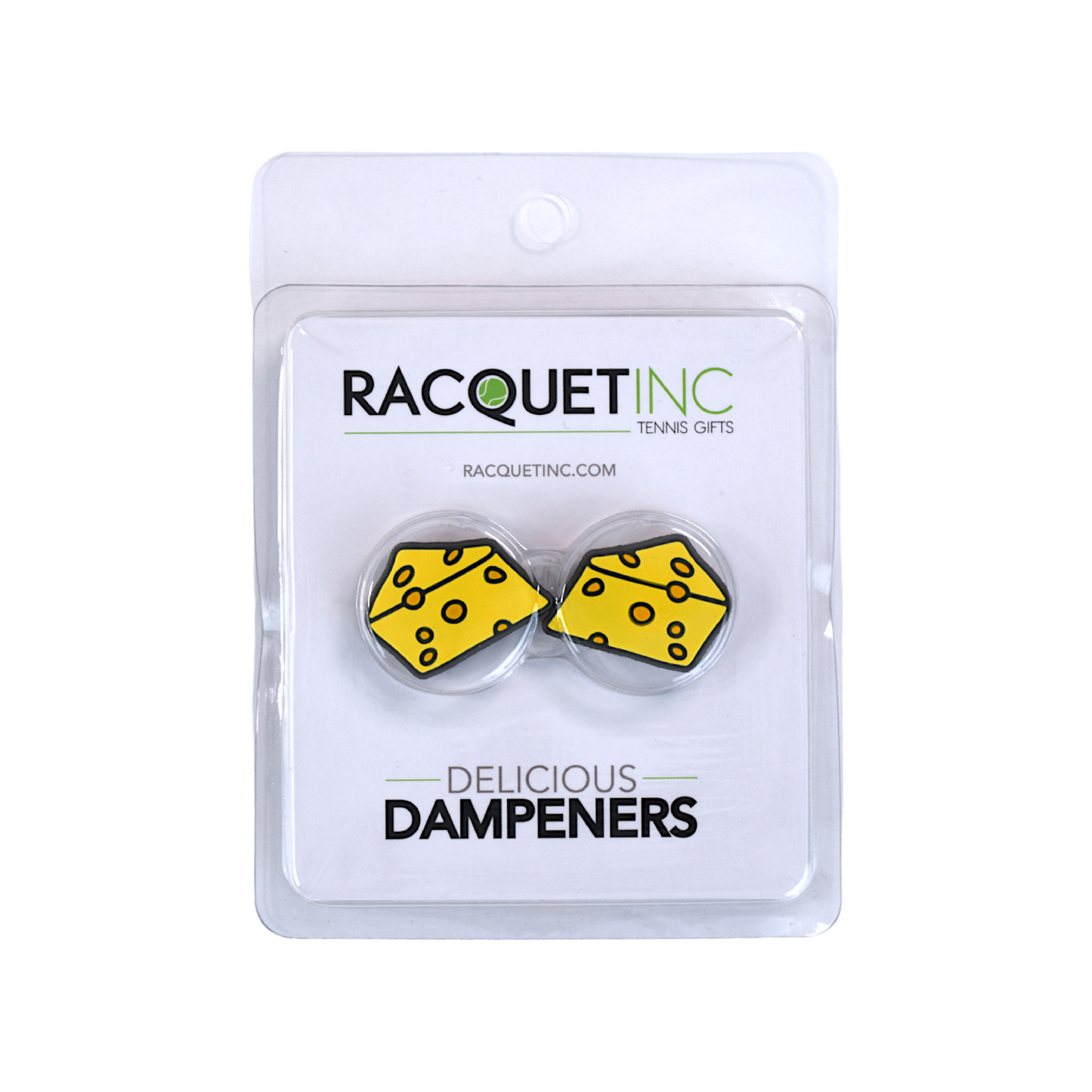 Delicious Dampeners - (2-Pack) Cheese - Food Tennis Vibration Dampener