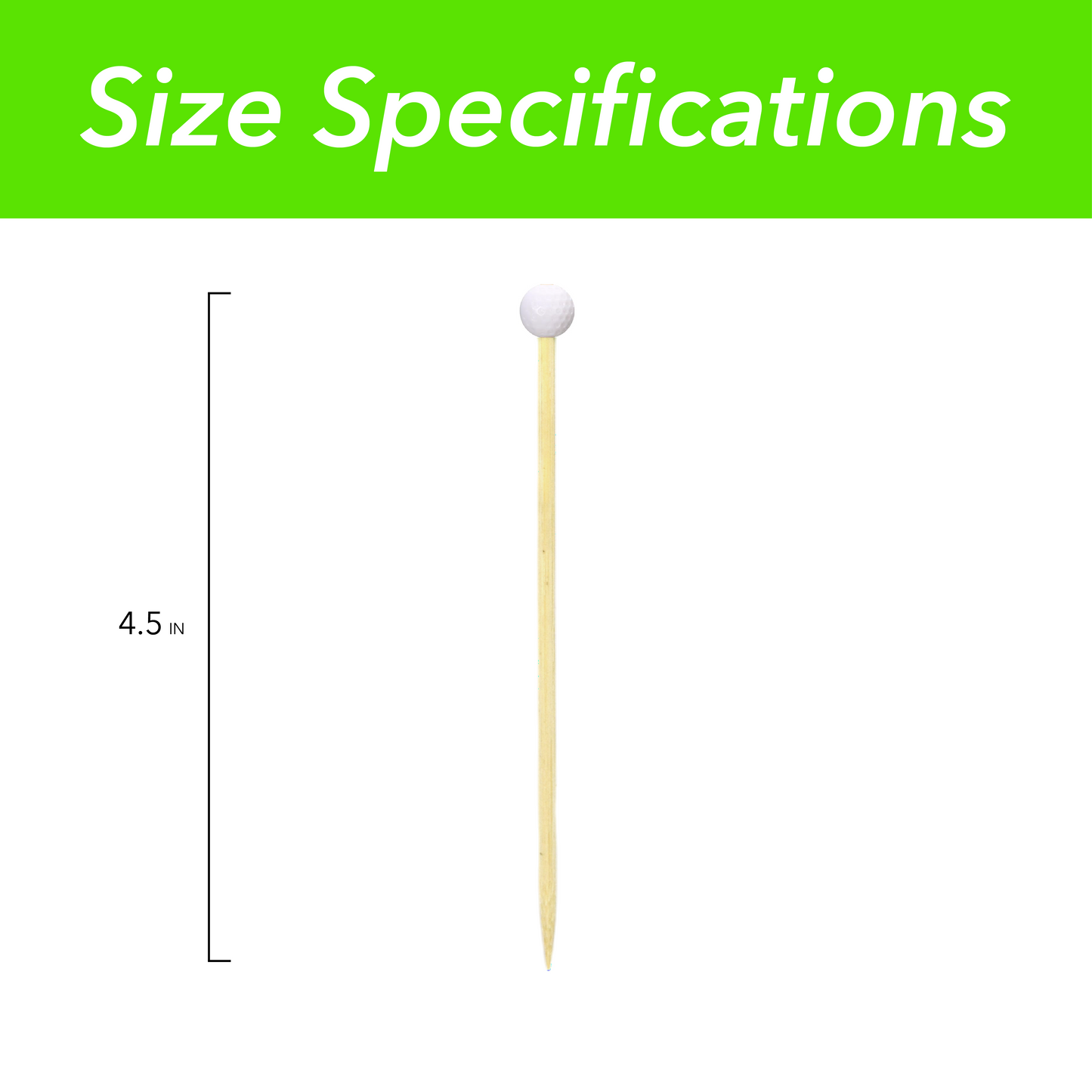Golf cocktail picks 20-pack — side angle view