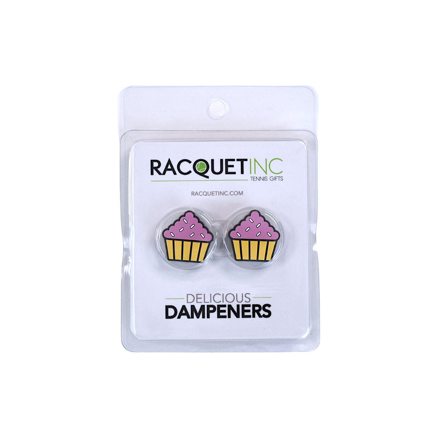 Delicious Dampeners - (2-Pack) Cupcake - Food Tennis Vibration Dampener