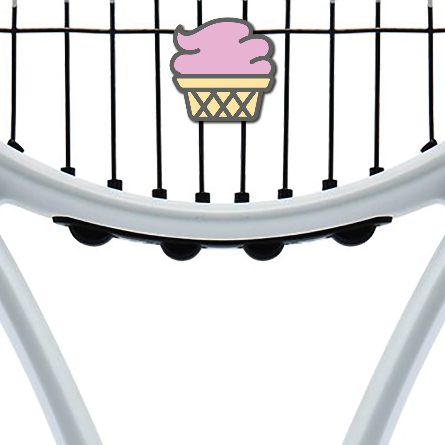 Delicious Dampeners - (2-Pack) Ice Cream Cone - Food Tennis Vibration Dampener