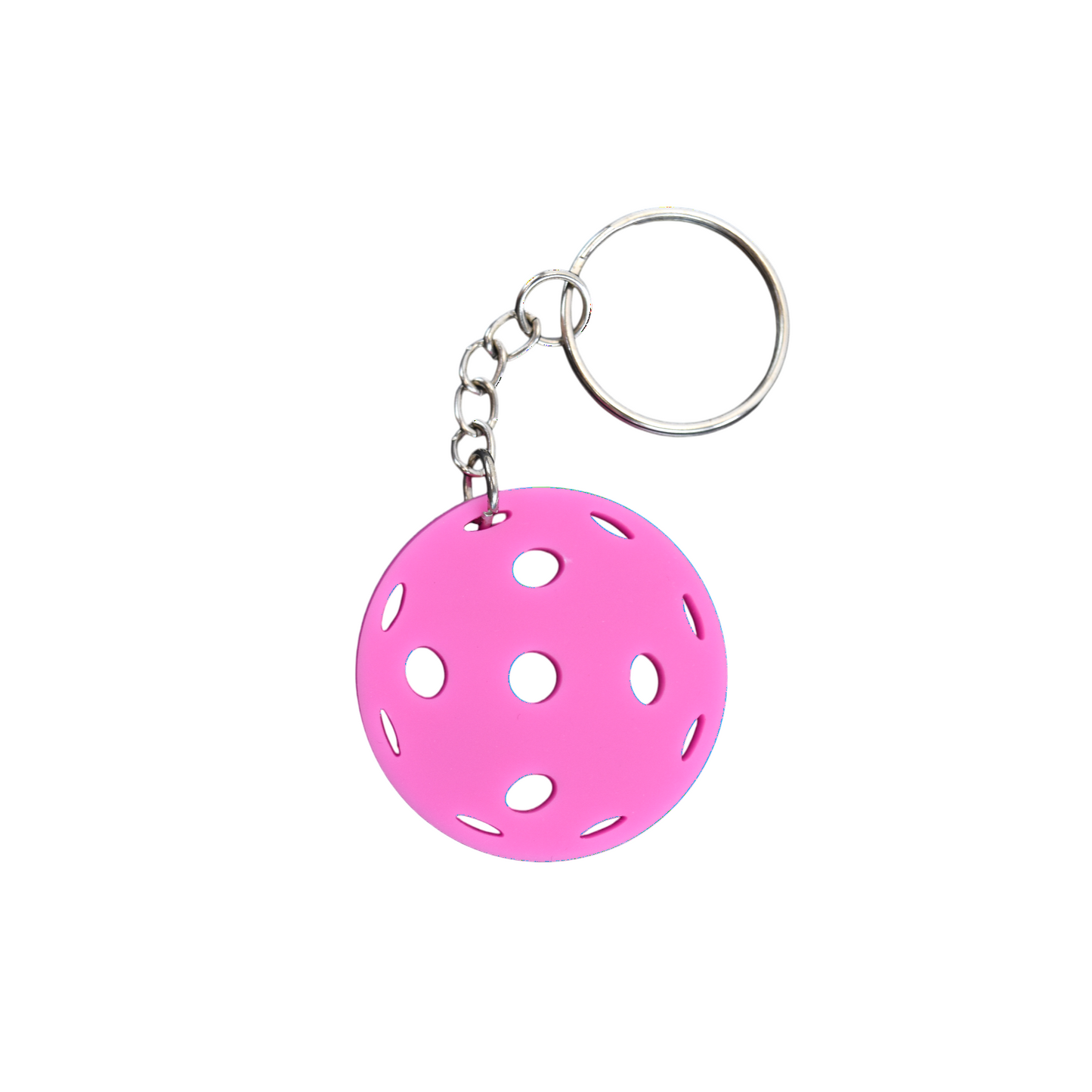 Flat Pickleball Keychain - Pink