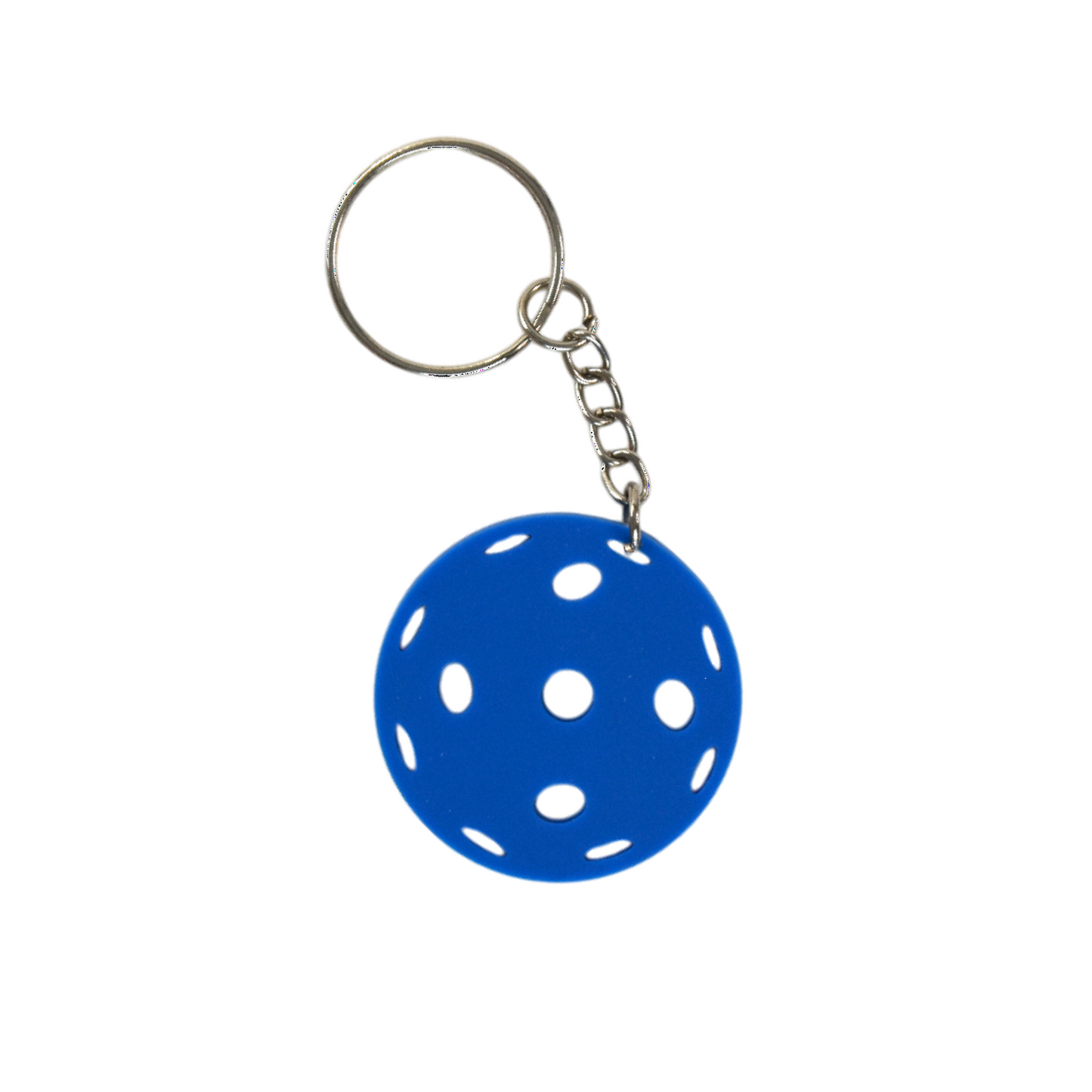 Flat Pickleball Keychain - Blue