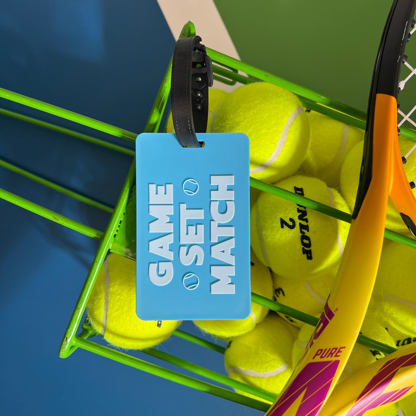 Tennis Bag Tag - Game Set Match - Blue