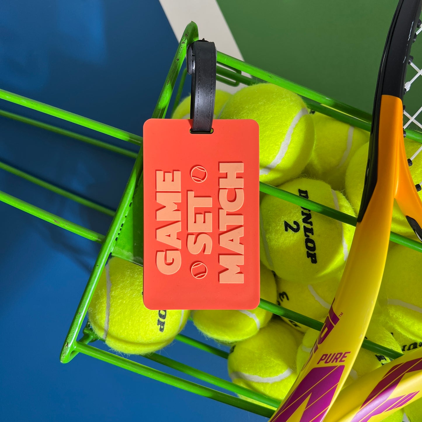 Tennis Bag Tag - Game Set Match - Orange