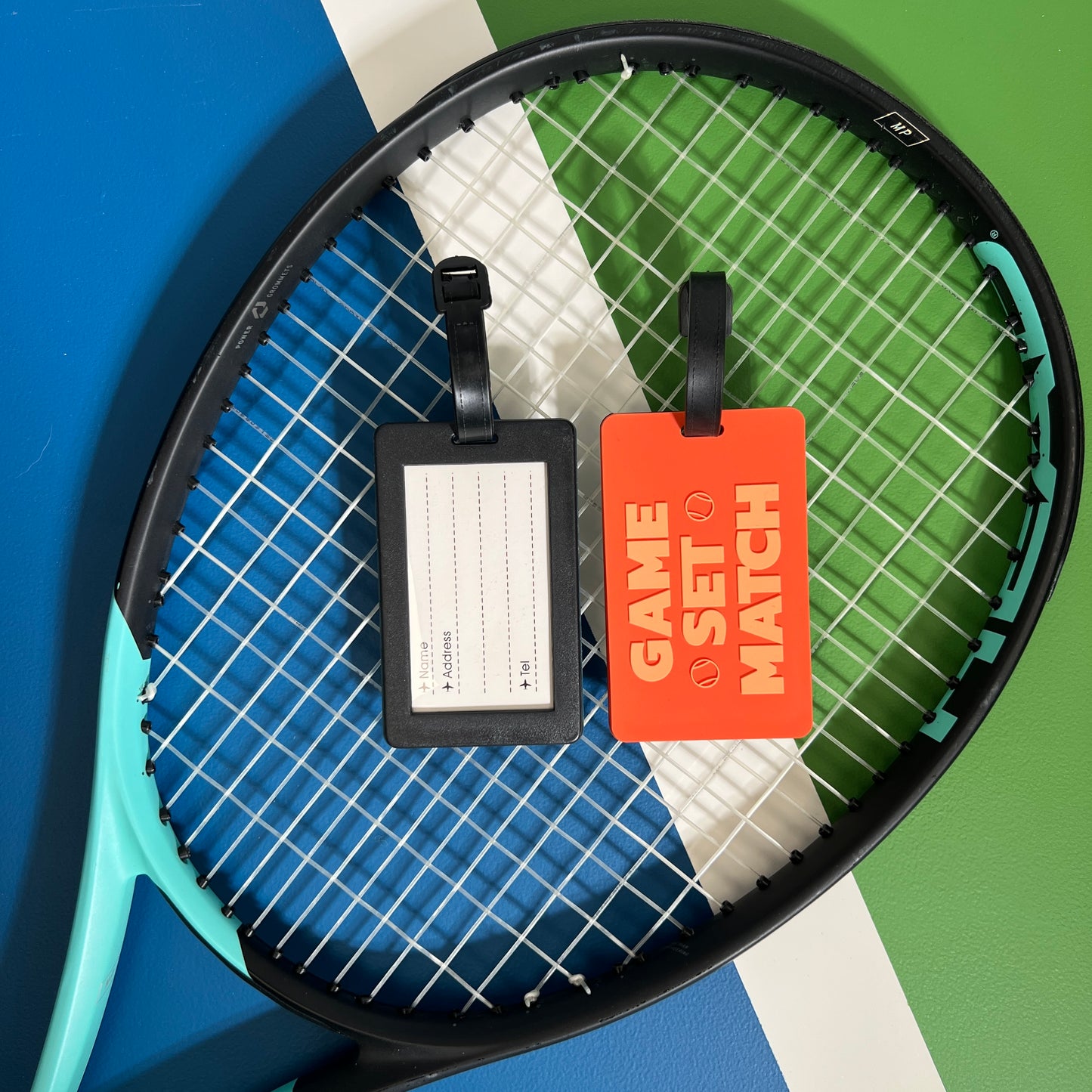 Tennis Bag Tag - Game Set Match - Orange
