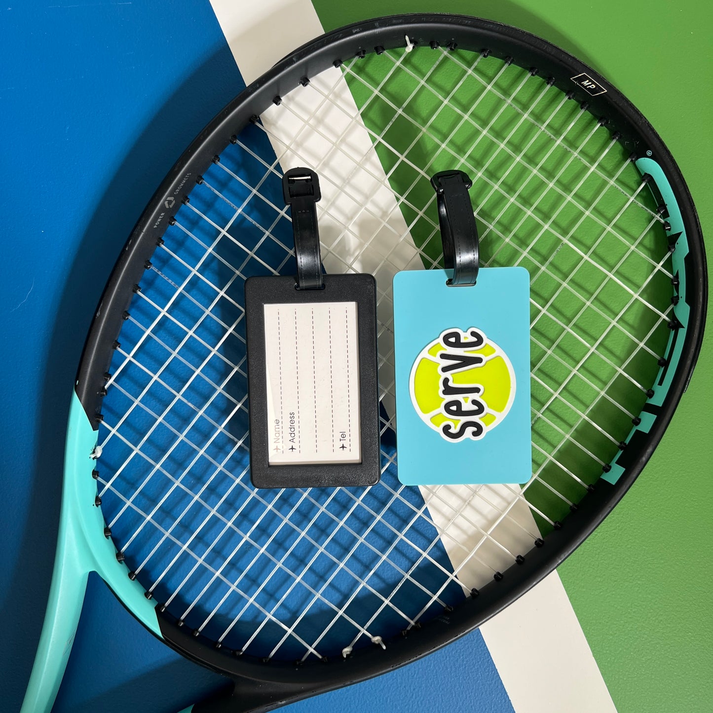 Tennis Bag Tag - Serve - Teal