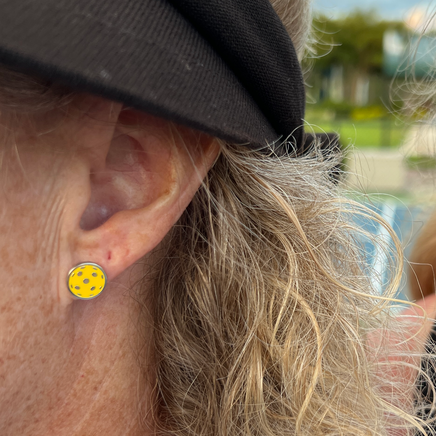 Flat Pickleball Earrings - Yellow