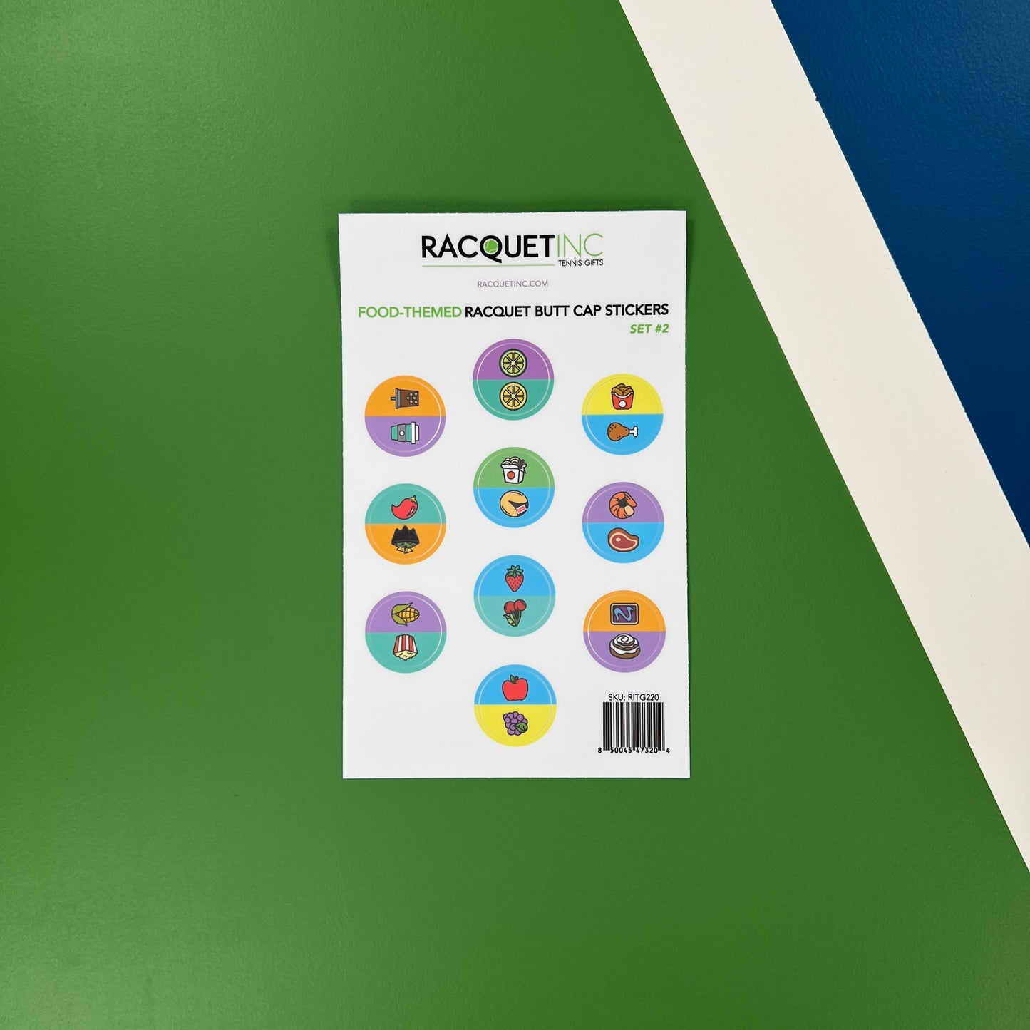 Food-Themed Racquet Butt Cap Stickers (10-Pack) Set #2