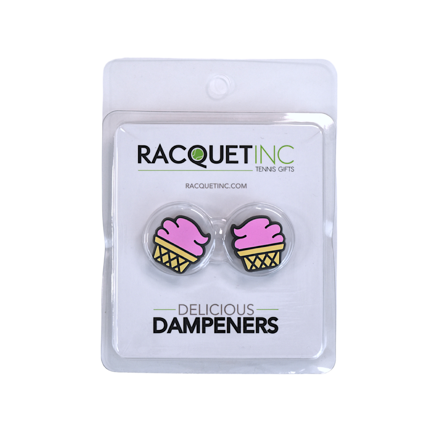 Delicious Dampeners - (2-Pack) Ice Cream Cone - Food Tennis Vibration Dampener