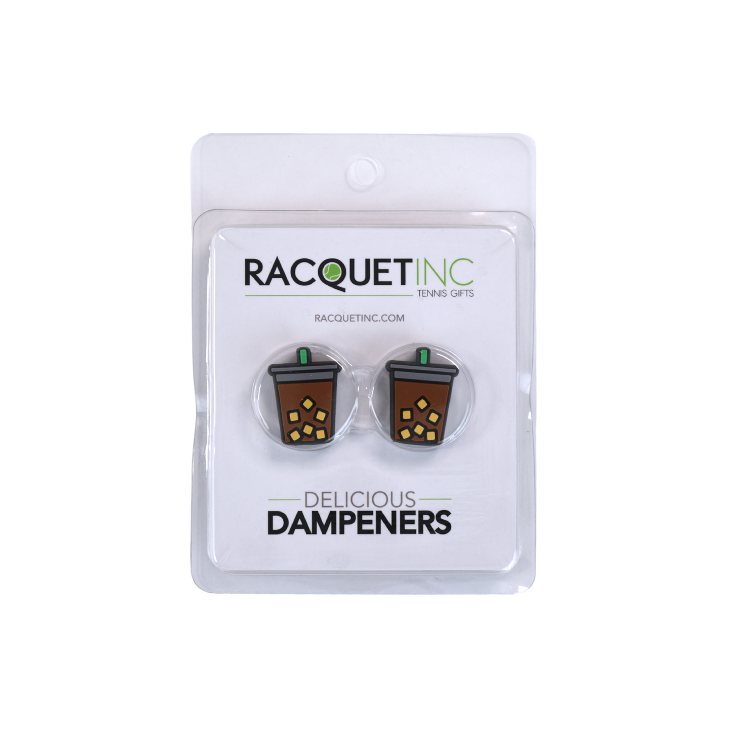 Delicious Dampeners - (2-Pack) Iced Coffee - Food Tennis Vibration Dampener