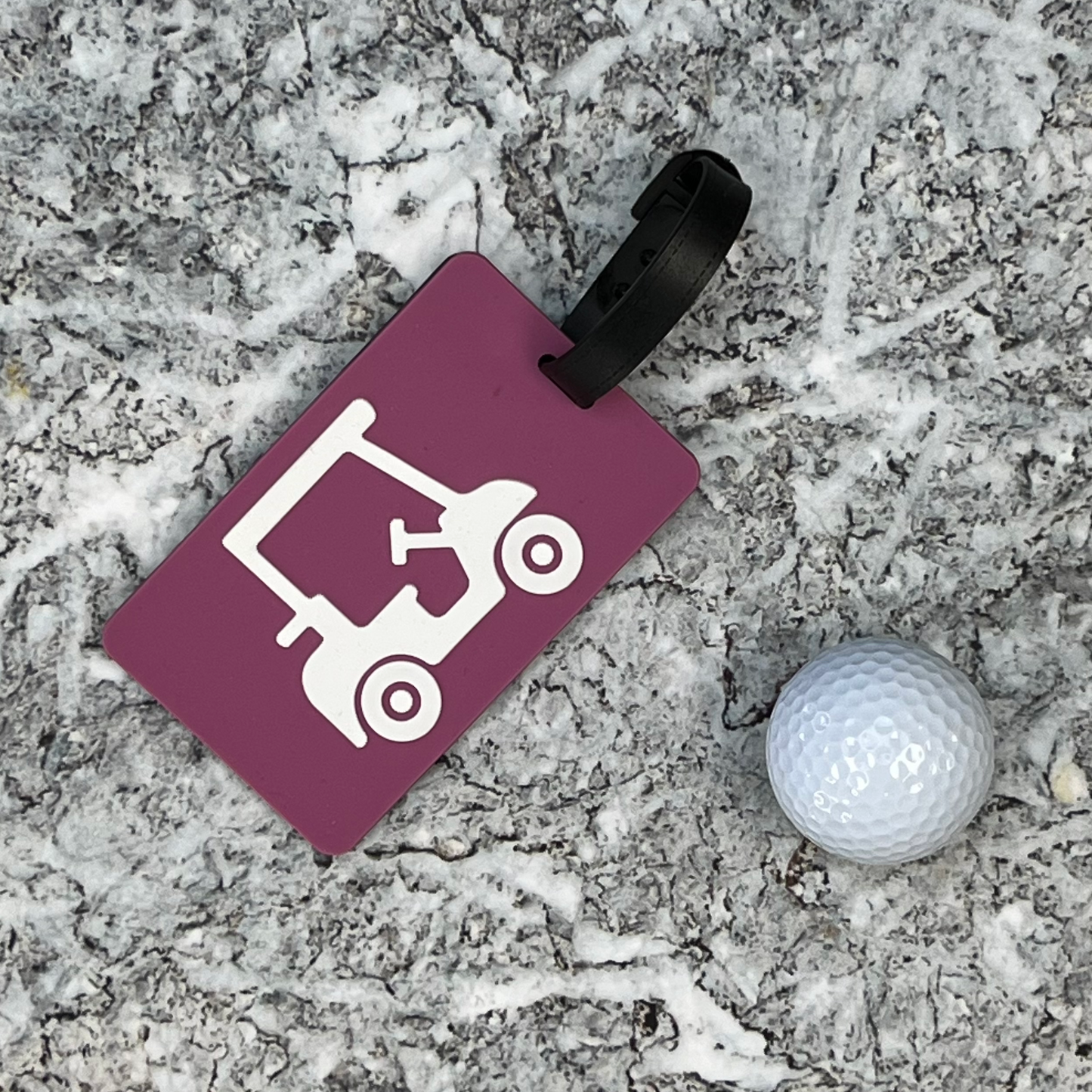 Golf Bag Tag - Magenta Golf Cart