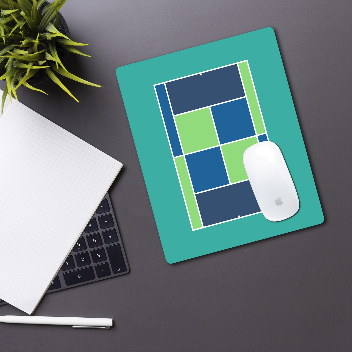 Tennis Court Mouse Pad - Teal