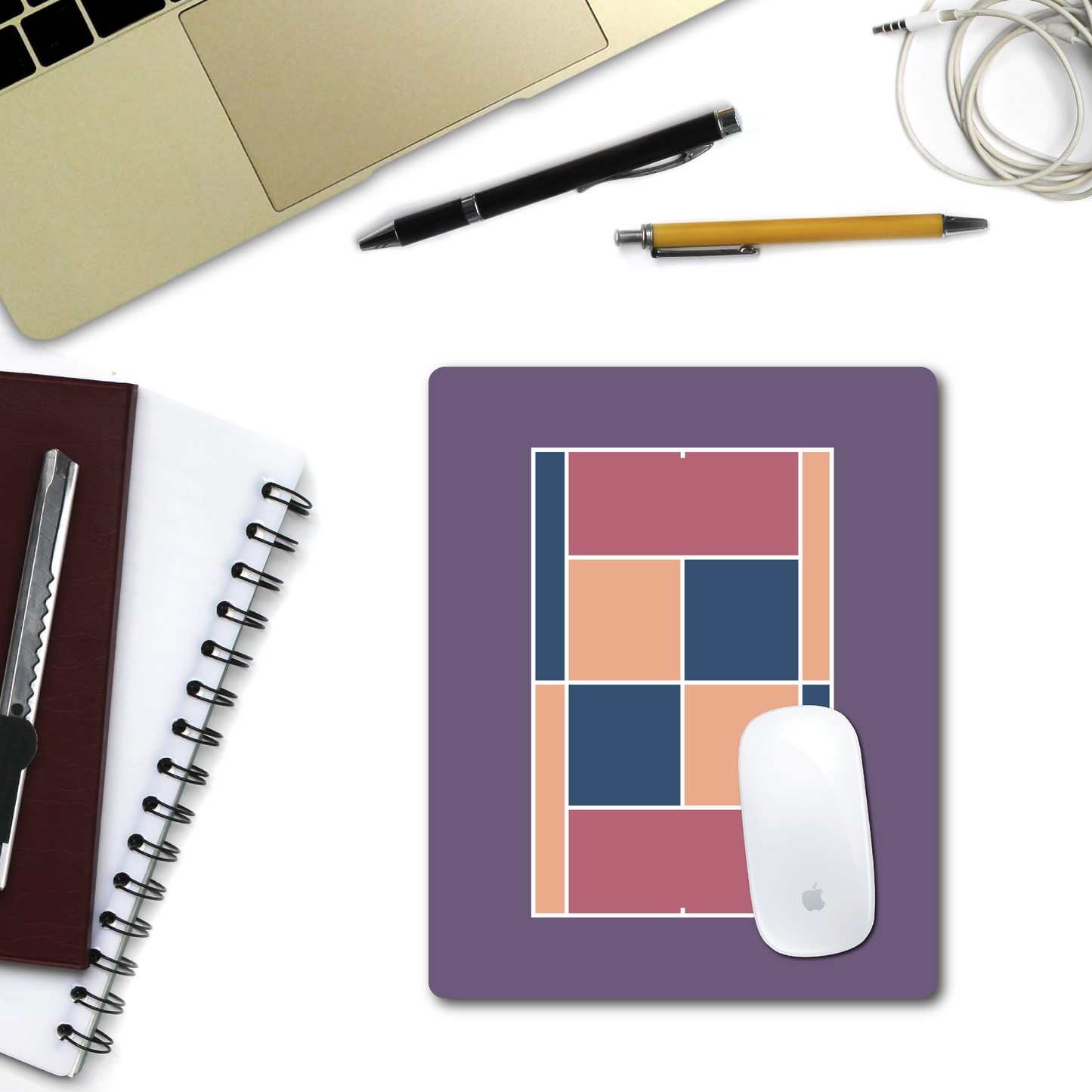 Tennis Court Mouse Pad - Purple