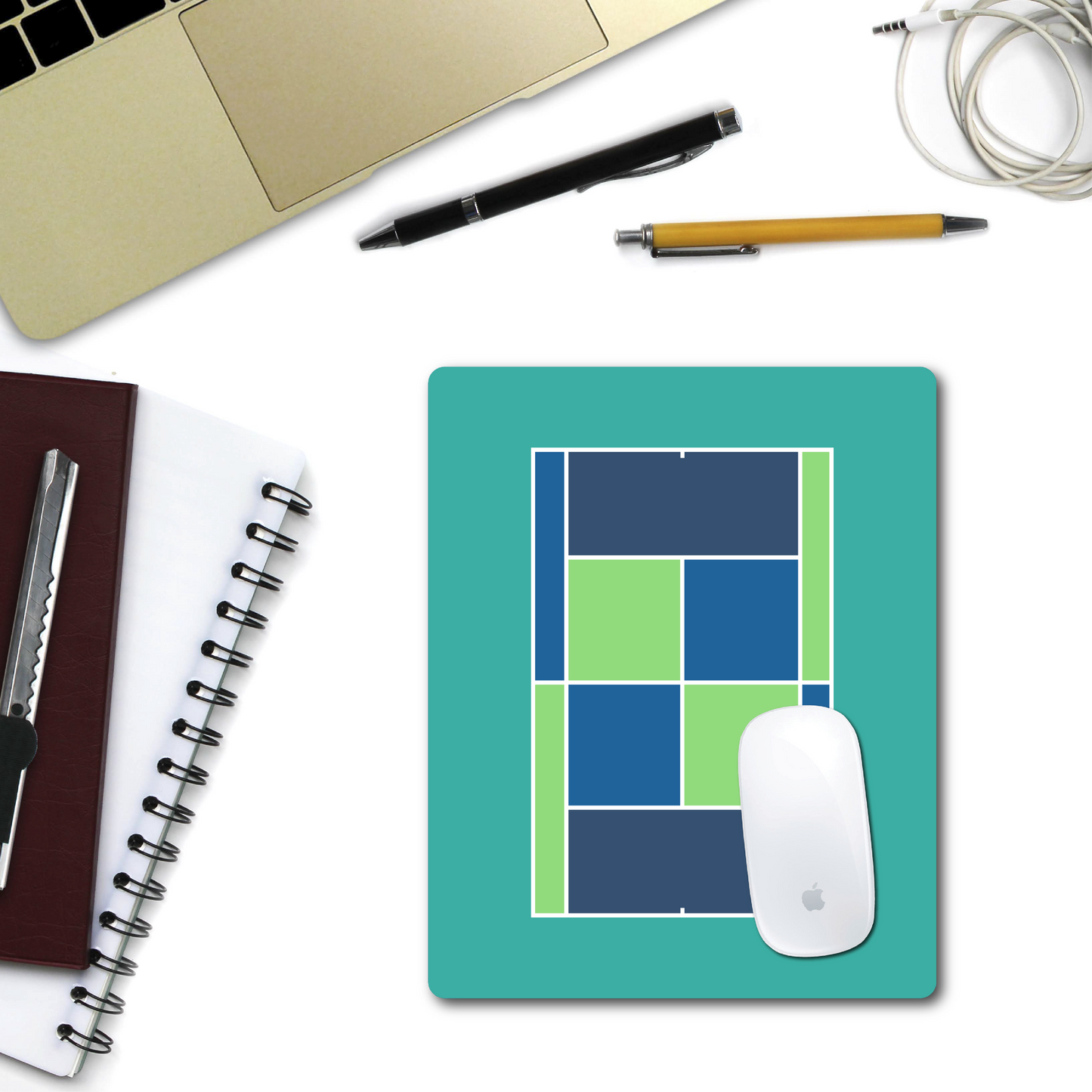 Tennis Court Mouse Pad - Teal