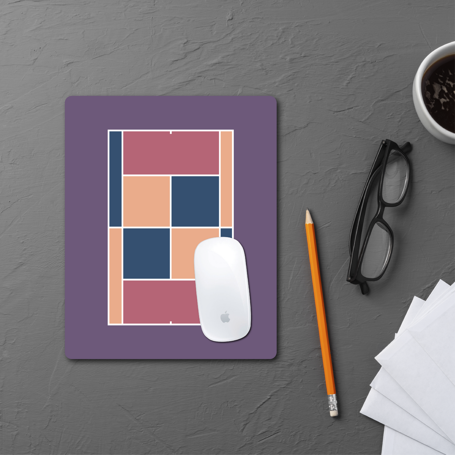 Tennis Court Mouse Pad - Purple