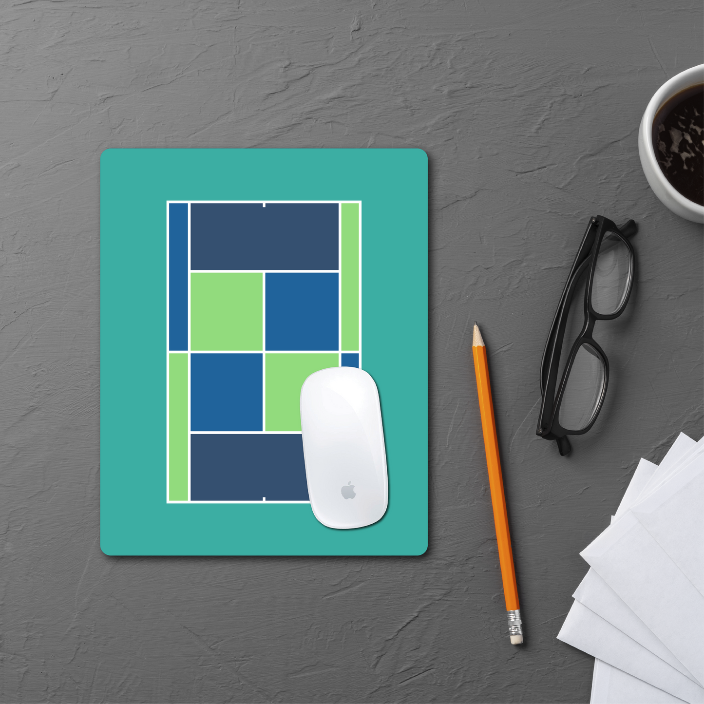 Tennis Court Mouse Pad - Teal