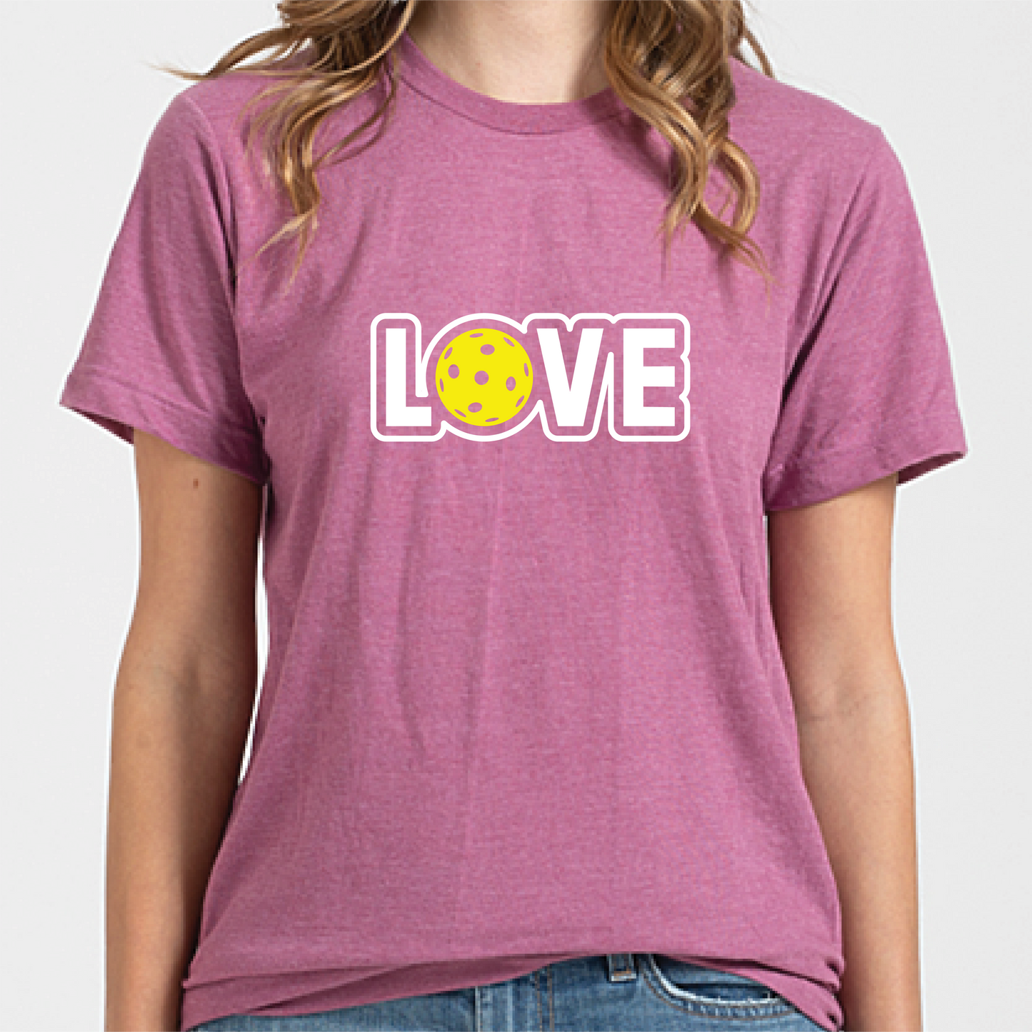 LOVE Pickleball T-Shirt - Heather Cassis