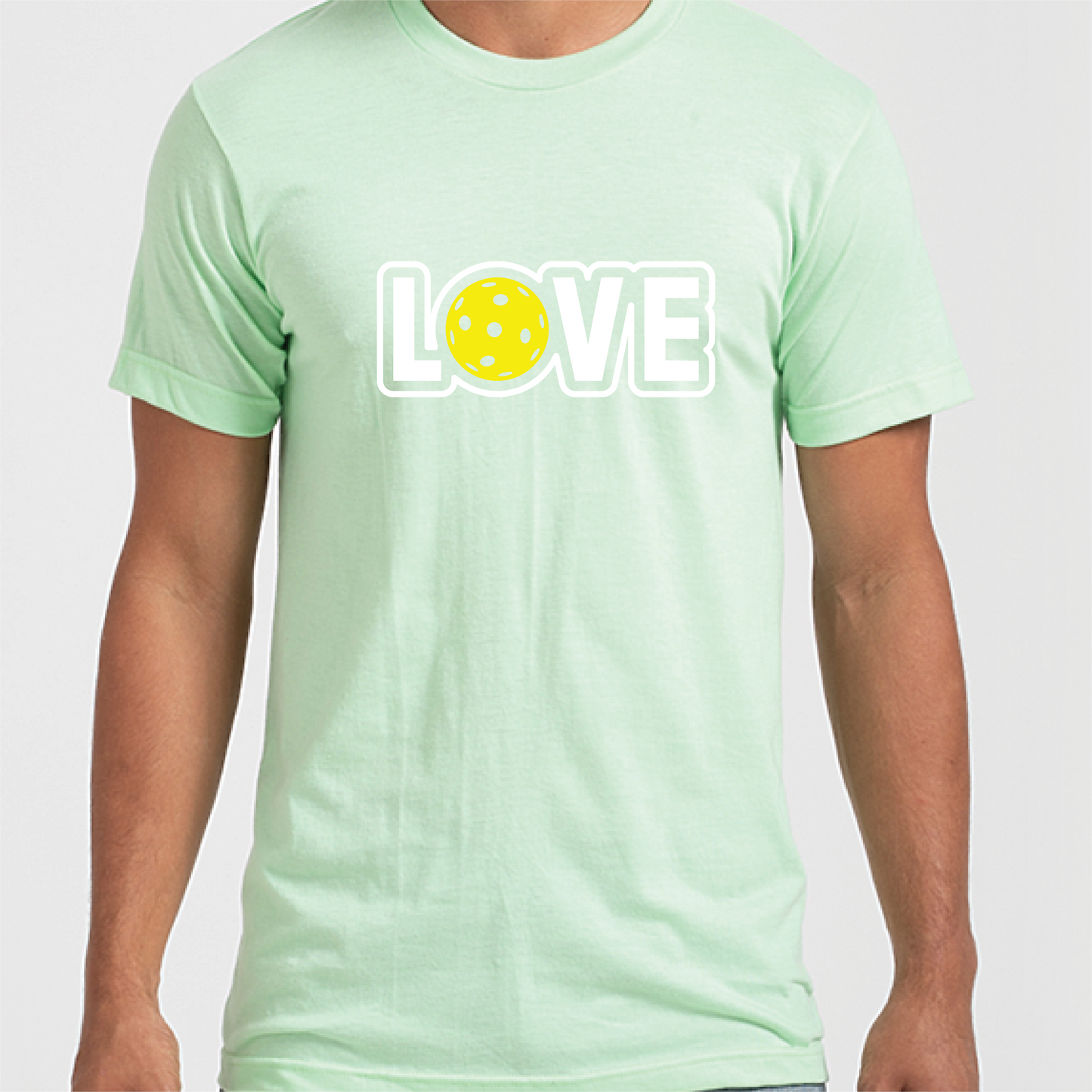 LOVE Pickleball T-Shirt - Heather Neo Mint
