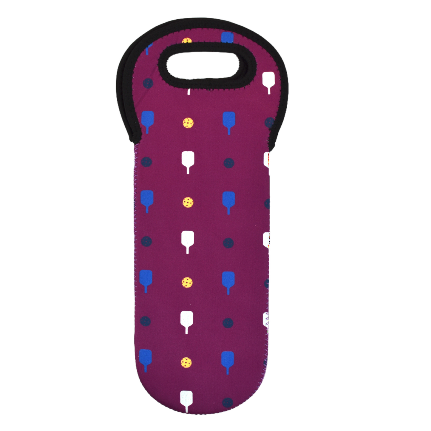 Pickleball Wine Bottle Tote - Plum