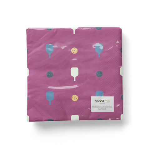 Pickleball Cocktail Napkins (20-Pack) - Plum
