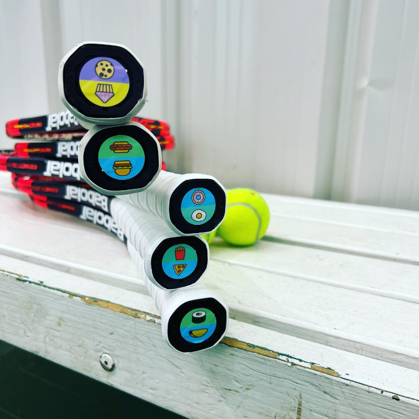 Food-Themed Racquet Butt Cap Stickers (10-Pack) Set #1