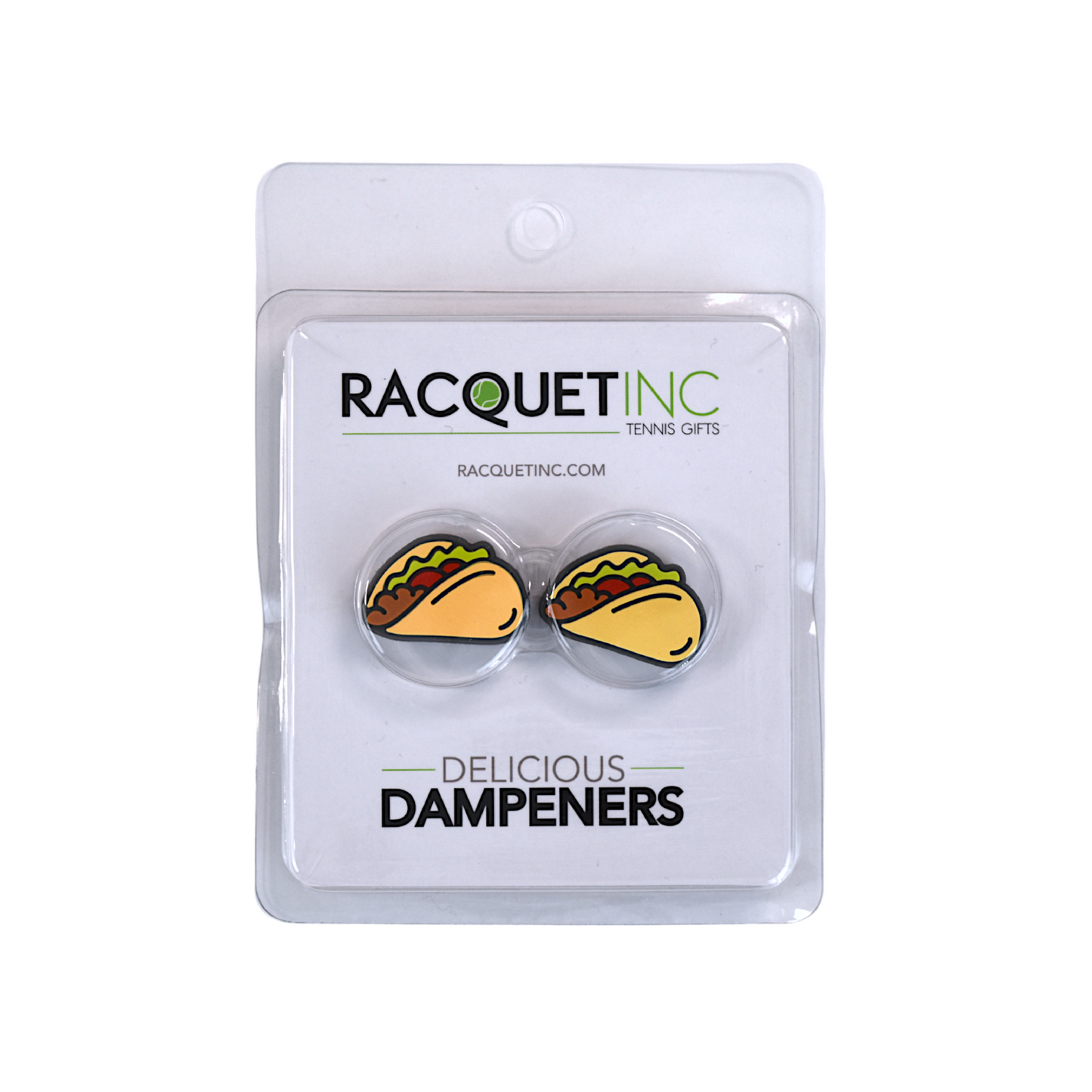 Delicious Dampeners - (2-Pack) Taco - Food Tennis Vibration Dampener