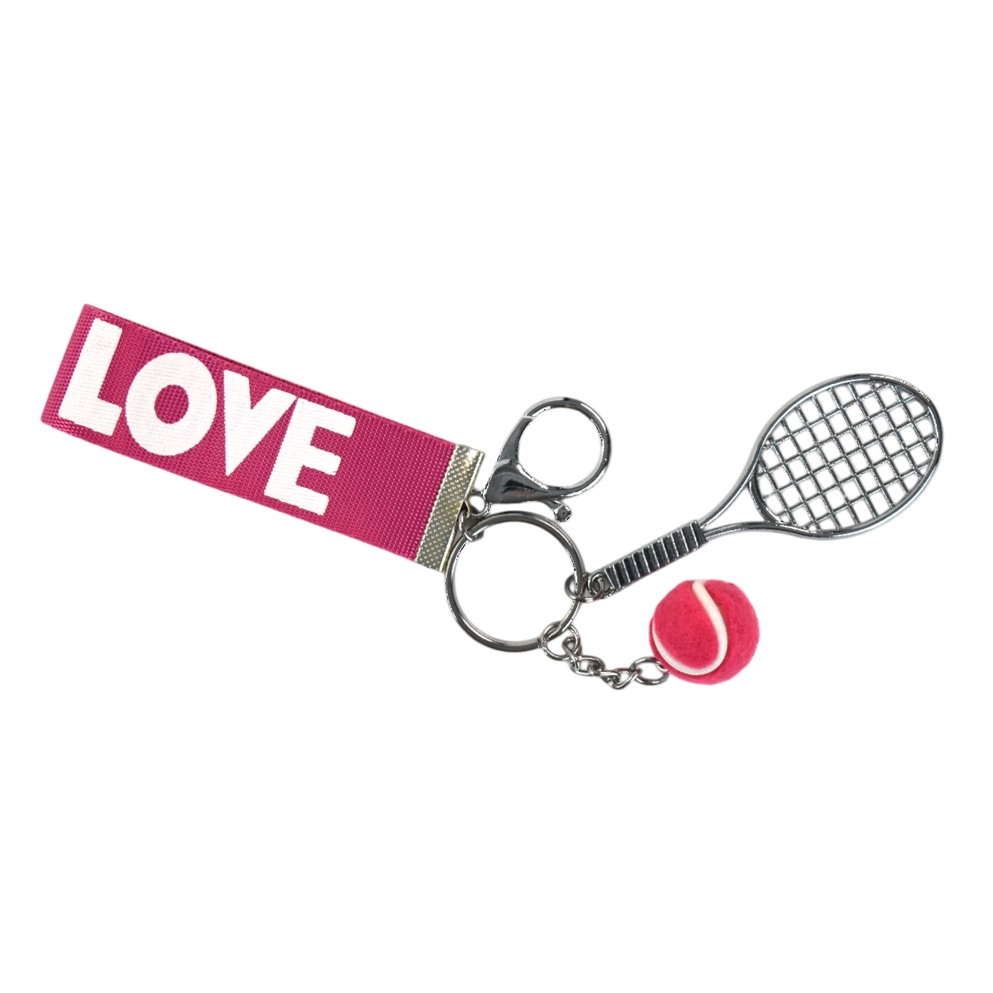 Tennis Racquet Keychain - Pink