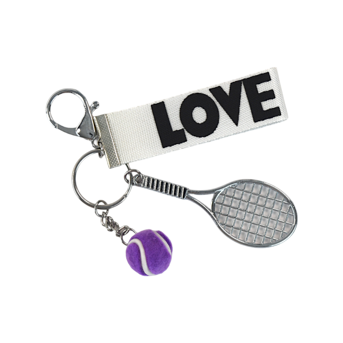 Tennis Racquet Keychain - Purple