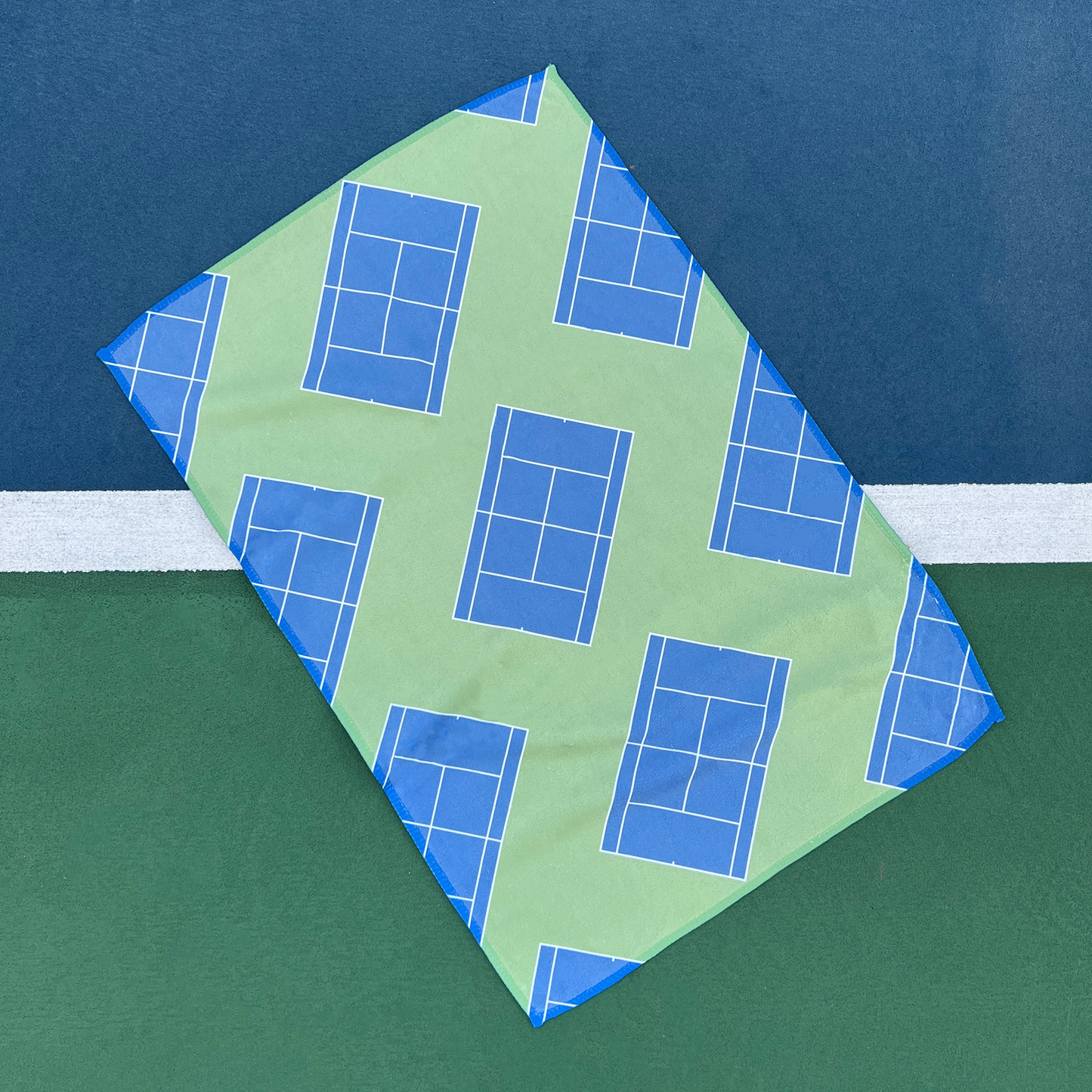 Tennis Towel - Green/Blue - Tennis Court