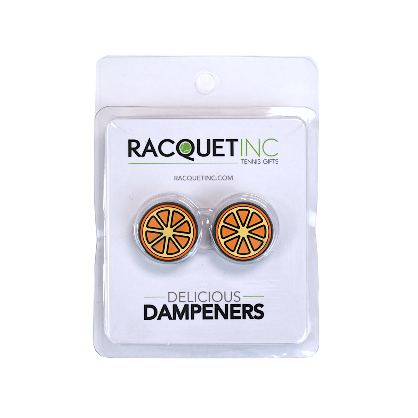 Delicious Dampeners - (2-Pack) Orange - Food Tennis Vibration Dampener