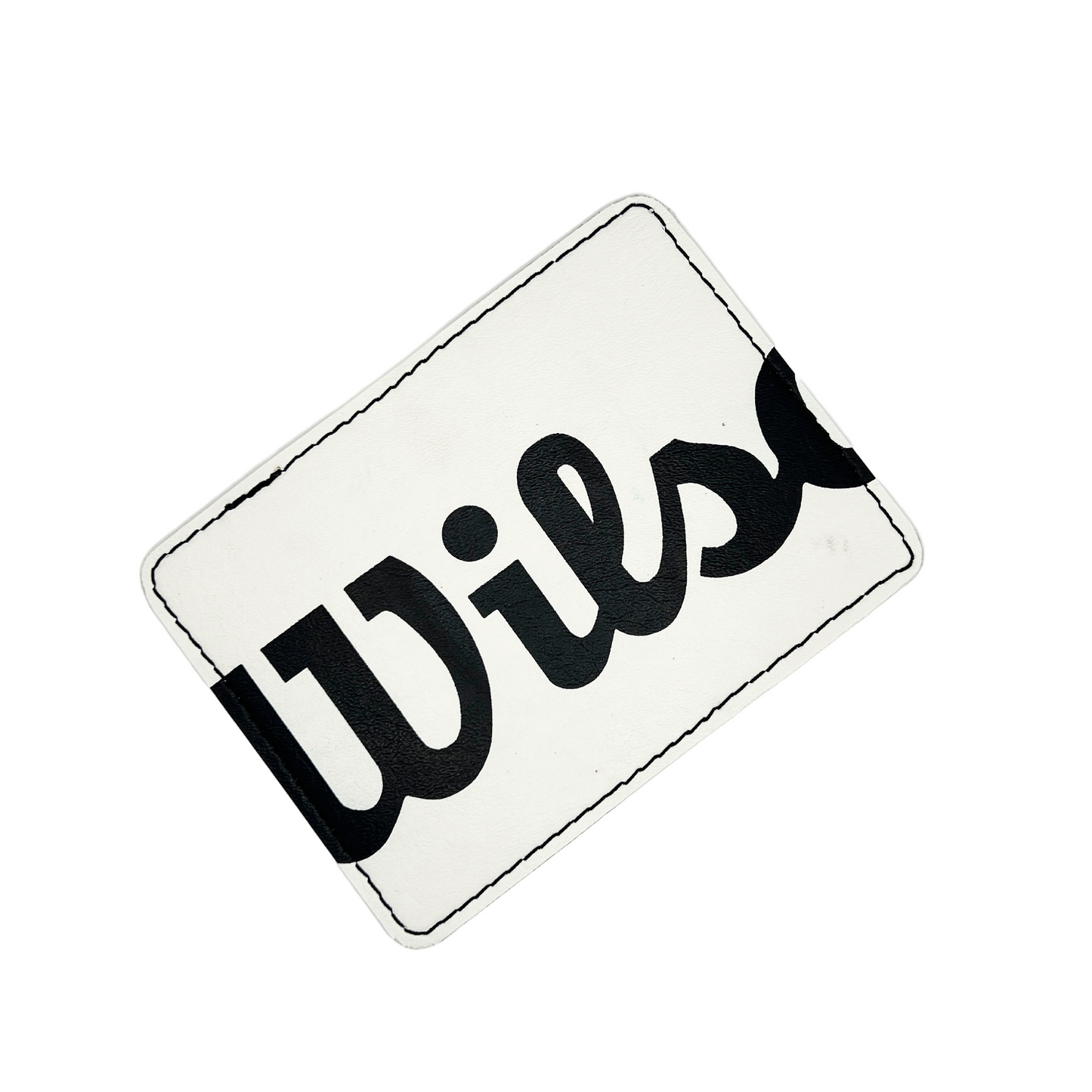 Vintage Upcycled Vertical Bi-Fold Wallet - W White/Black/Black
