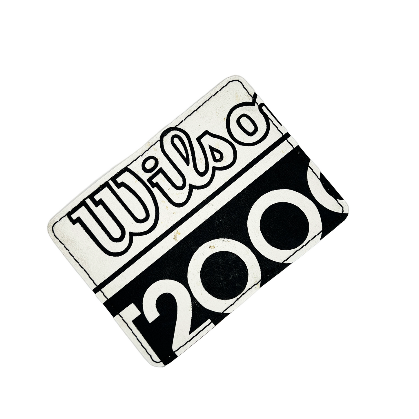 Vintage Upcycled Vertical Bi-Fold Wallet - W 2000 White/Black/Black