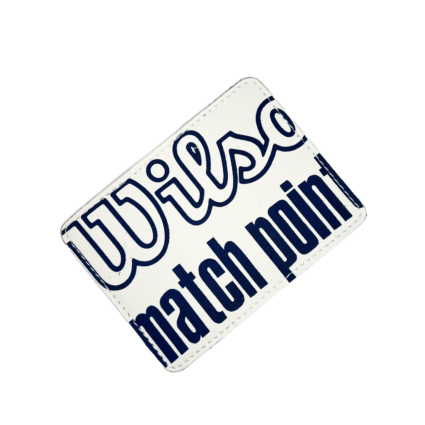 Vintage Upcycled Vertical Bi-Fold Wallet - W White/Blue/Navy