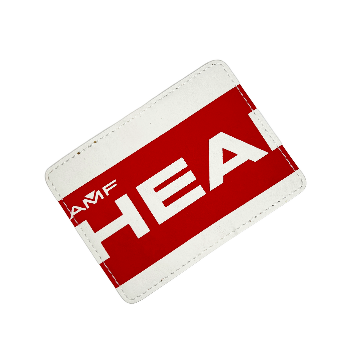 Vintage Upcycled Vertical Bi-Fold Wallet - H Red/White/Brown