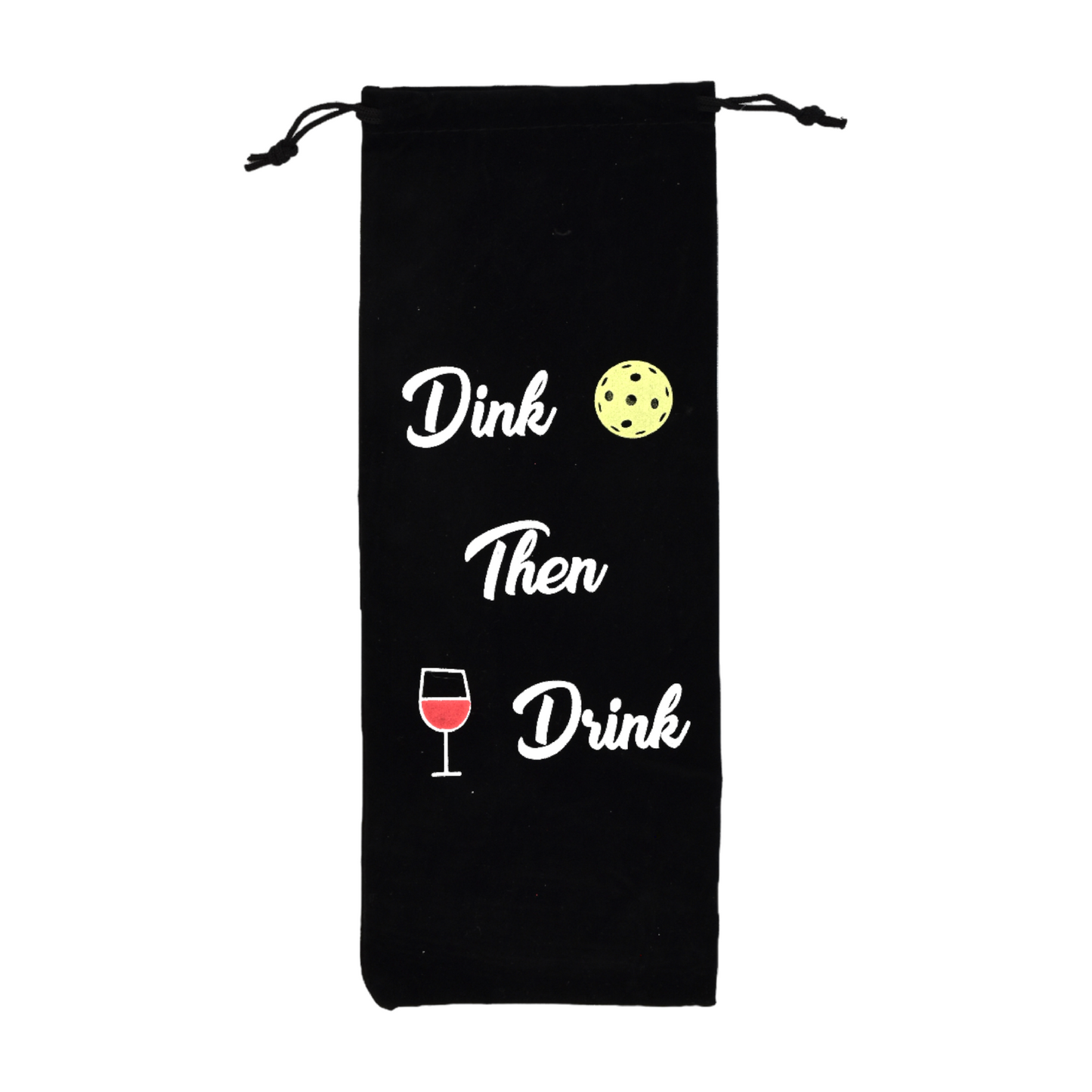 Pickleball Reusable Wine Bottle Gift Bag - Drink Then Dink
