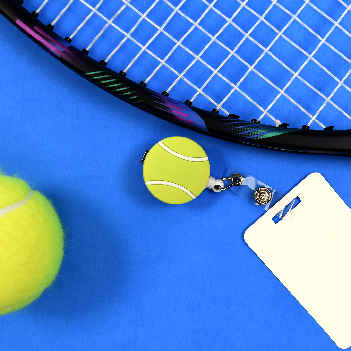 Tennis Ball Retractable Badge Holder