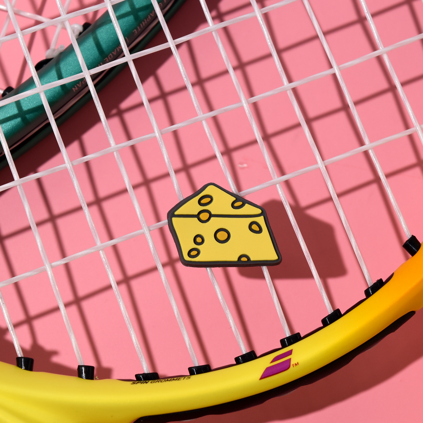 Delicious Dampeners - (2-Pack) Cheese - Food Tennis Vibration Dampener