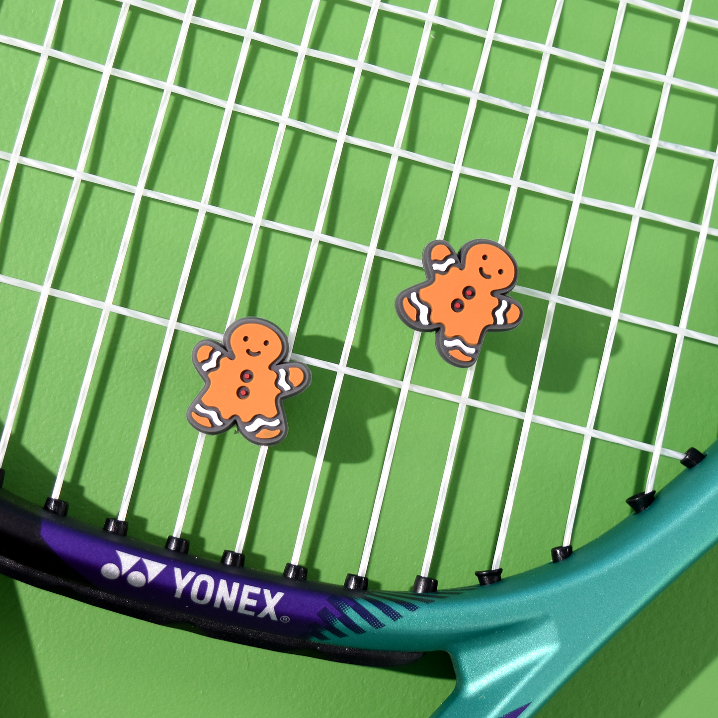 Delicious Dampeners - (2-Pack) Gingerbread Man - Food Tennis Vibration Dampener