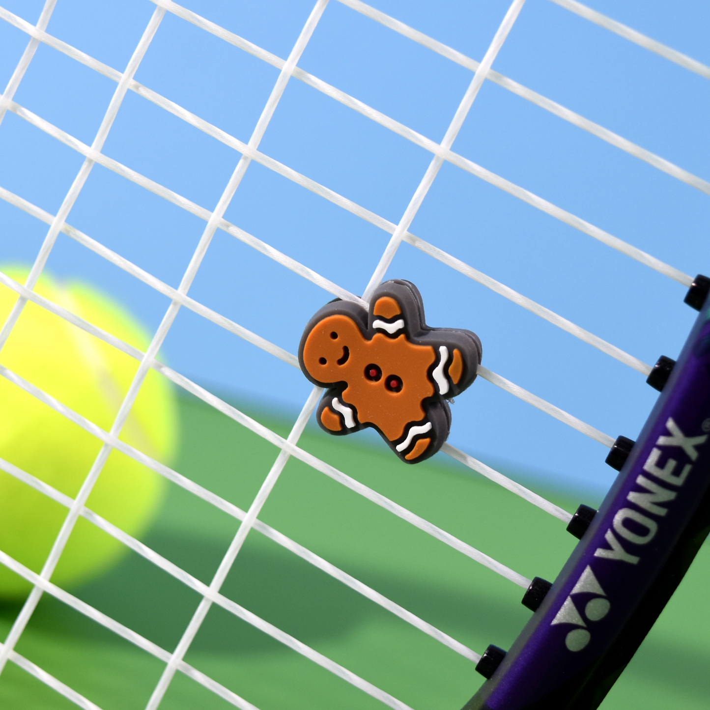 Delicious Dampeners - (2-Pack) Gingerbread Man - Food Tennis Vibration Dampener