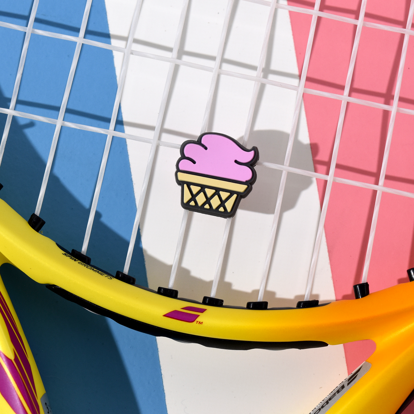 Delicious Dampeners - (2-Pack) Ice Cream Cone - Food Tennis Vibration Dampener