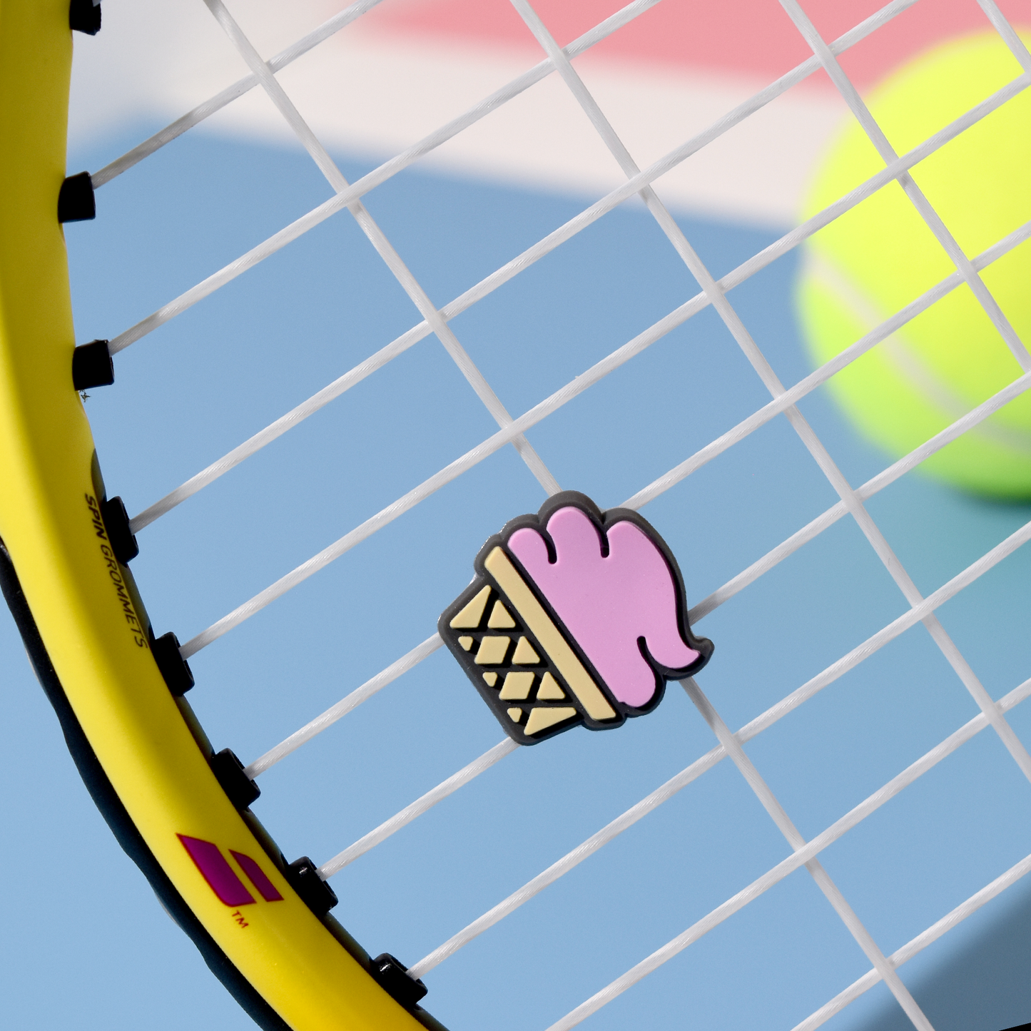 Delicious Dampeners - (2-Pack) Ice Cream Cone - Food Tennis Vibration Dampener