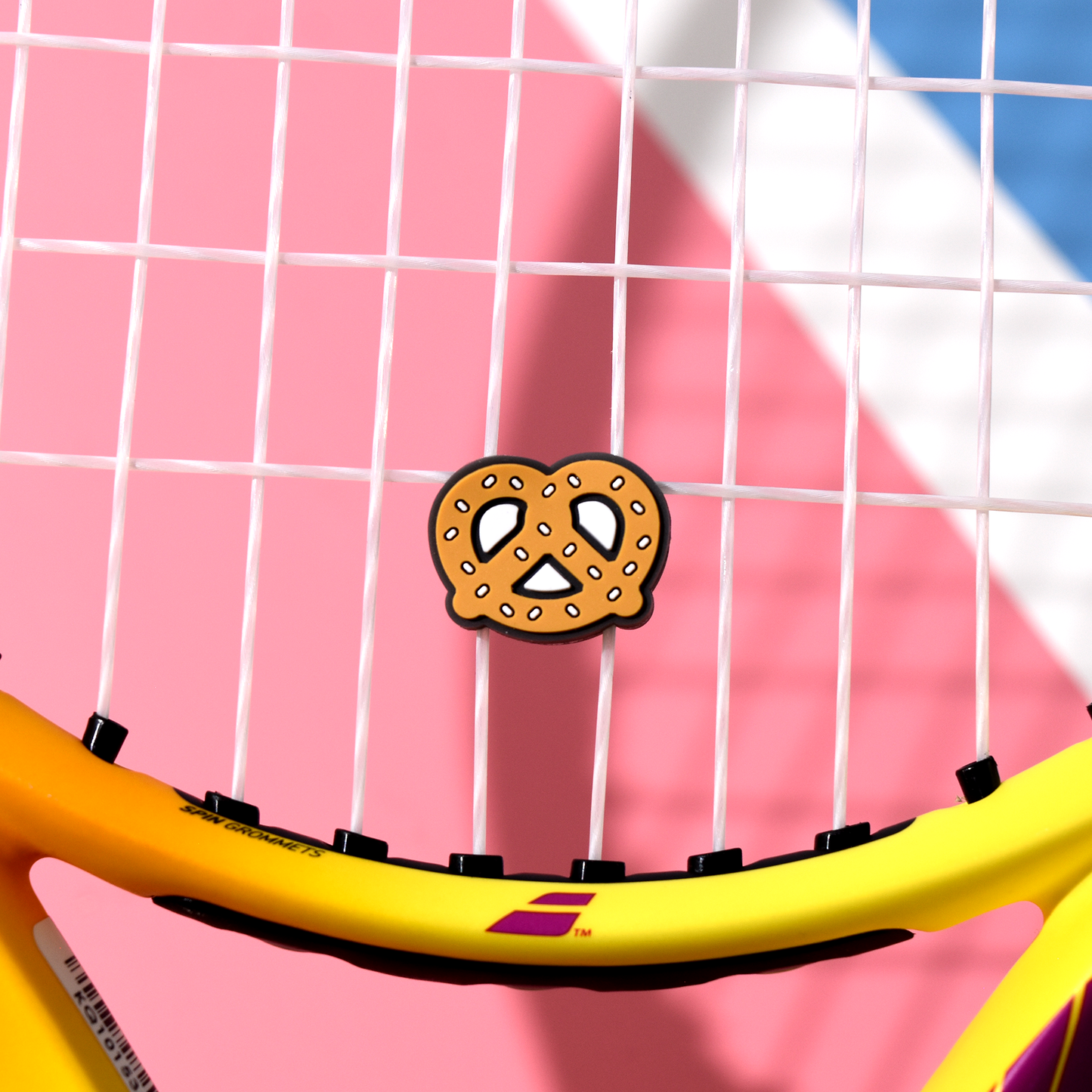Delicious Dampeners - (2-Pack) Pretzel - Food Tennis Vibration Dampener