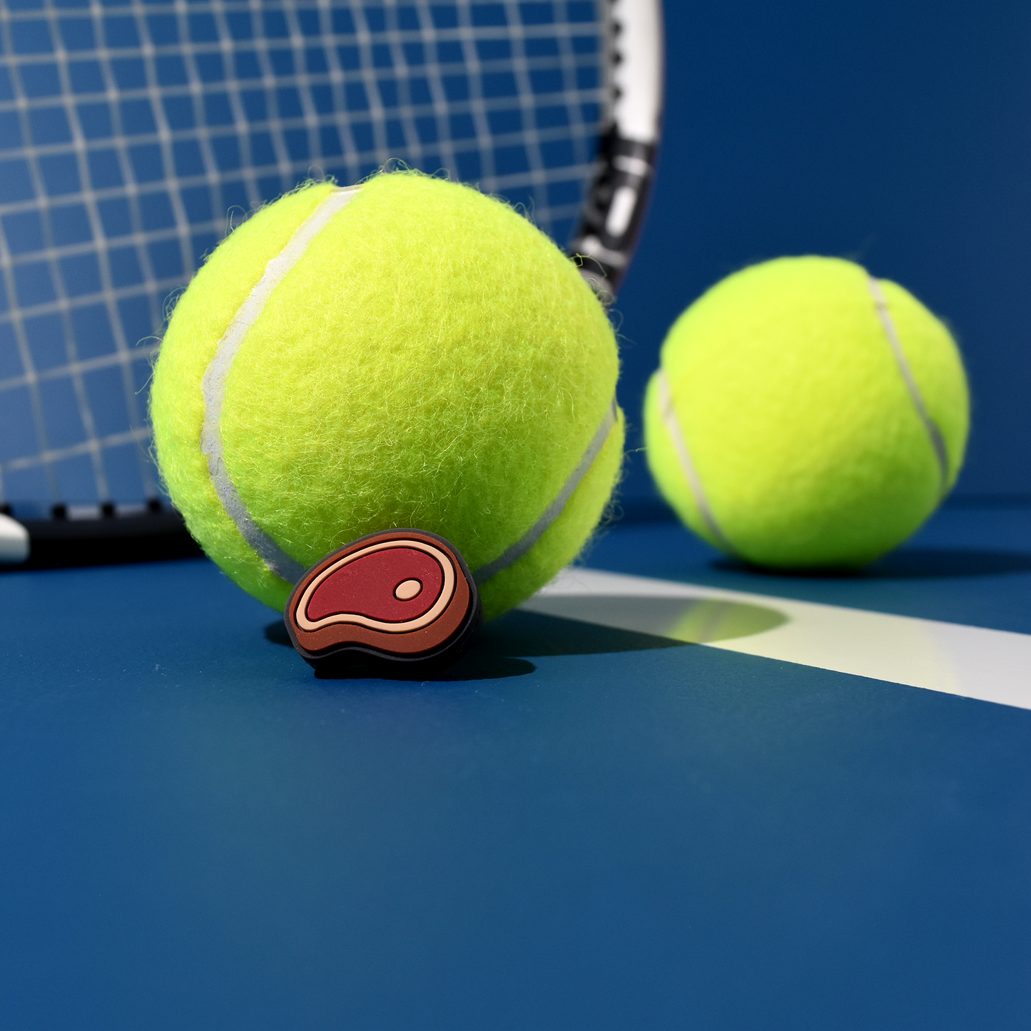 Delicious Dampeners - (2-Pack) Steak - Food Tennis Vibration Dampener